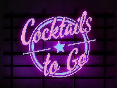 Branding-Cocktails To Go adobe brand branding design illustrator liran logo logo deisgn logo mockup neon typography vector viler