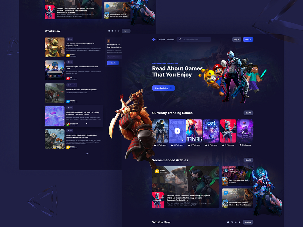 GoodGam.es Homepage  Design Concept by Lisa Martinovska on Dribbble