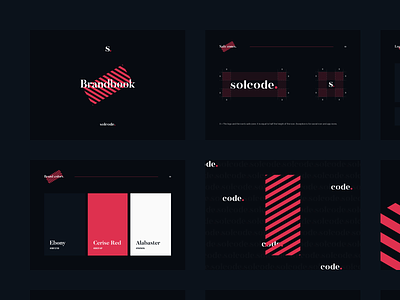 Solcode | Brand Guidelines black brand guidelines brand manual branding dark design development ebony guidelines logo manual red red stripes solcode typography vector webdesign
