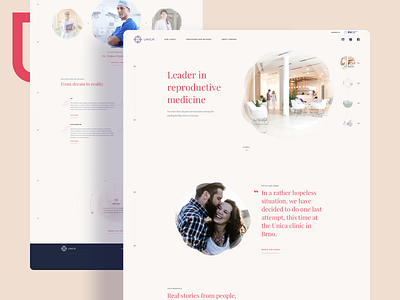 Unica - Reproductive Clinic Web Design clinic design happy kids landing page medical medicine reproduction reproductive ui ux webdesign website