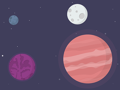 Flat Planets flat design moon planet space