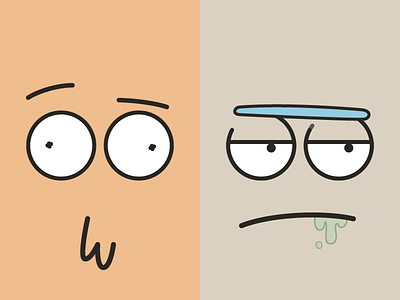Rick and Morty face flat illustration minimalistic morty rick rick and morty simple