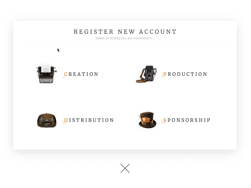 Registration form concept