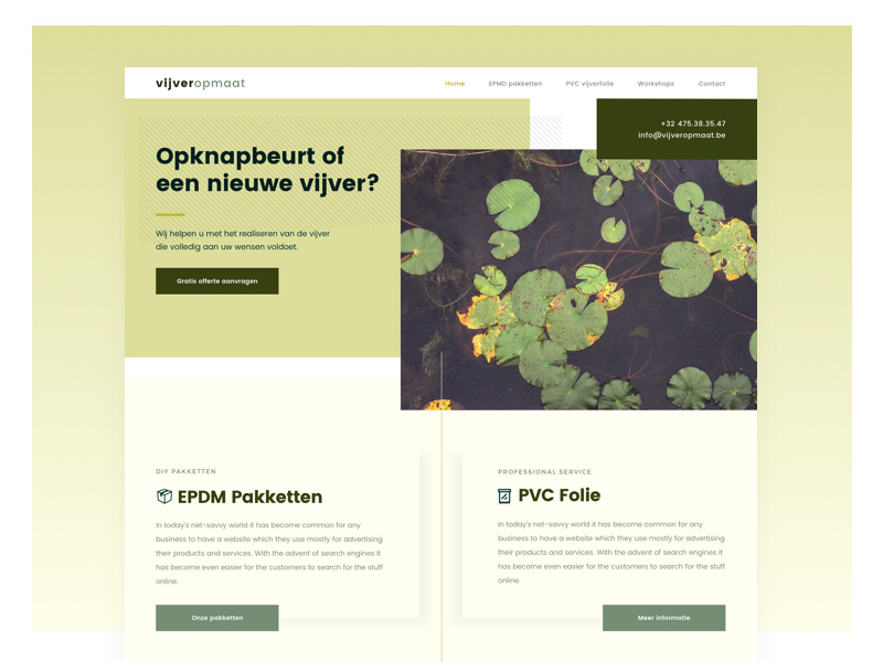 Vijver-op-maat.be responsive webdesign branding