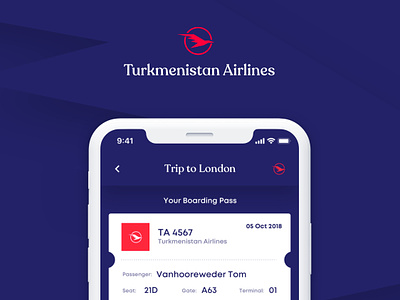 Turkmenistan Airlines application branddesign branding corporate digital design logodesign ui design uidesign uxdesign