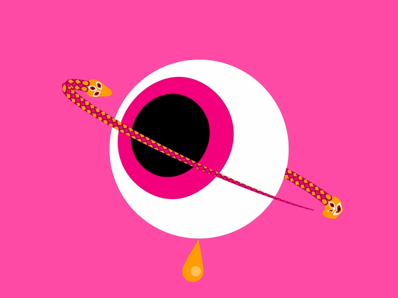 Saturn drop kittydelik pink psychedelic saturn snake