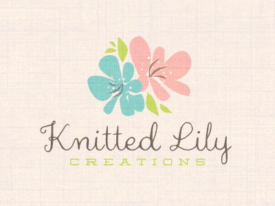 Knitted Lily Logo 1 floral flowers logo vintage
