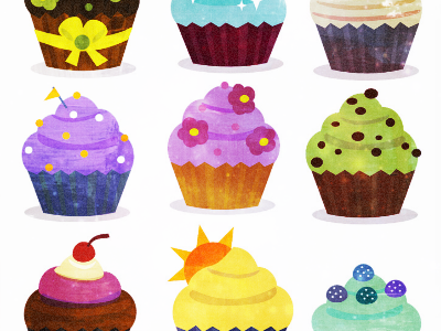 Little Cupcakes cupcake illustration sweets texture