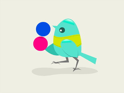 Flickr Bird bird character flickr icon illustration