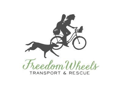 Freedom Wheels animal rescue bike dog logo pets silhouettes