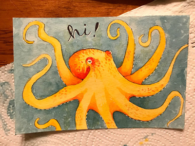 Watercolor Octopus illustration ocean octopus watercolor
