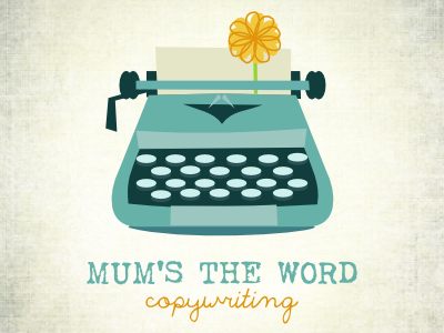 Mum's the Word Logo logo retro teal typewriter