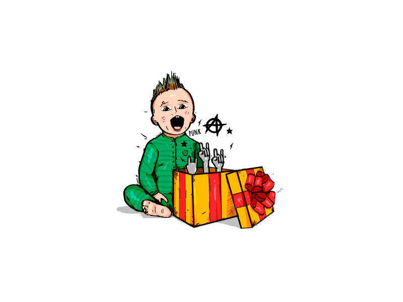 Rock and Roll Christmas christmas cute gif illustration kid motion graphics punk rock