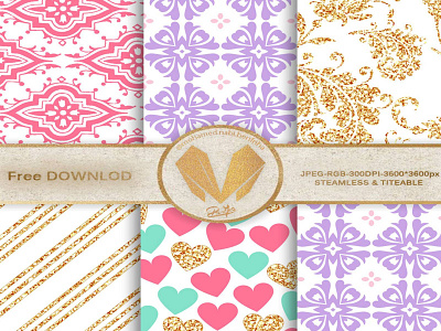 Digital paper pack branding card color digital free gift graphic design illustration imprimé invitation notebook paper planner print vector