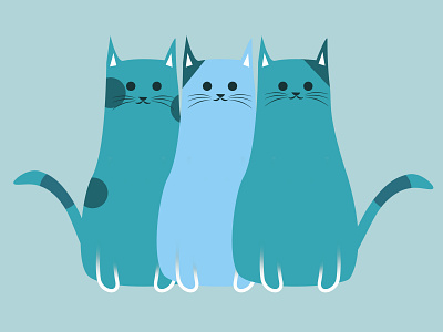 Cute Blue Cats Crew blue cat cat illustration cats cute design digitalart illustration kawaii logo photoshop simple sketch sticker sticker design