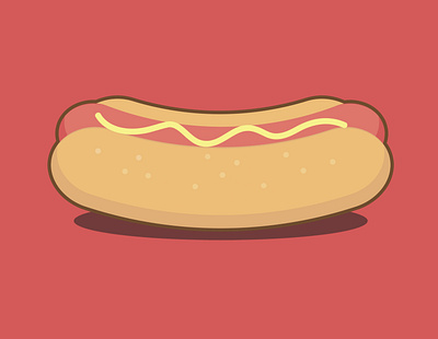 Hot Dog bread creativeart design digitalart fast food funny food hot dog illustration junk food kawaii logo meat photoshop sandwich sausage