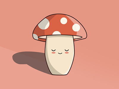 Kawaii Mushroom Illustration