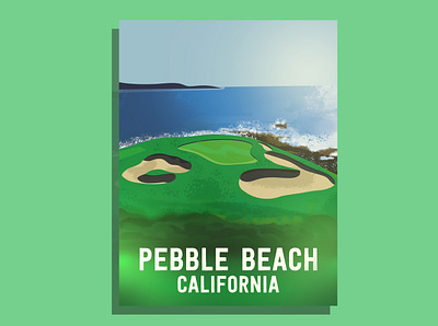 Pebble Beach California beach addict branding california creativeart digitalart golf player graphic design illustration lone cypress monterey county pebble beach california pebble beach golf photoshop