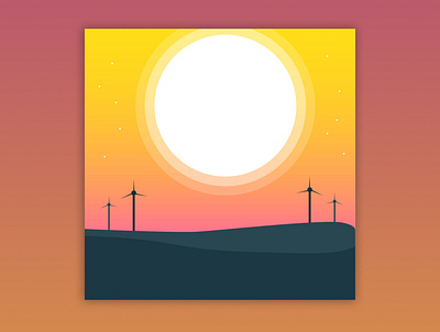 Sunset Illustration colors creartmood design digitalart drawing hope illustration imagine painting sun sunset sunshine vector wind yellow