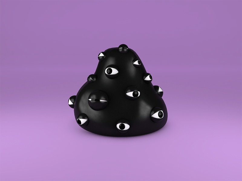 eye monster 3d animation black blop character eye eyes loop monster