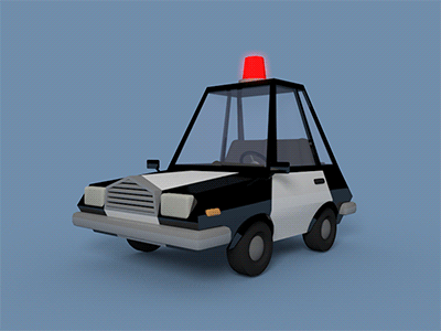 Police Car 360º 3d c4d car gif low poly modeling police vehicle