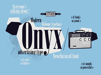 Onyx - decorative and advertising type didone fifties font french illustration modern music neoclassical typeface