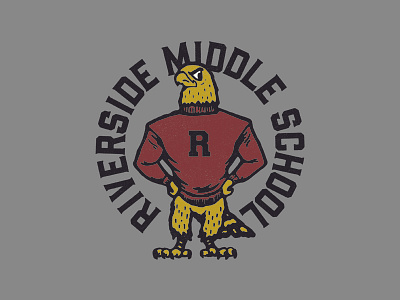 Vintage Riverside Logo college design golden hawks hand drawn hawks illustration logo school vintage