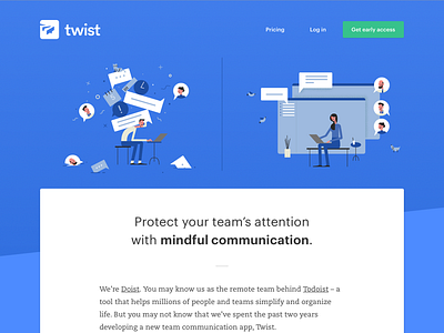 Twist Landingpage: Now in beta