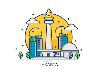 Jakarta vector jakarta skyline vector art