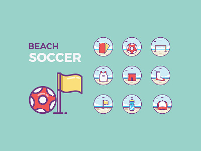 Beach Soccer Icons