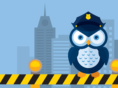 Buho The Police animal bird block buho character officer owl patrol police road town