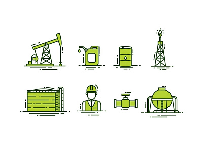 Oil Field Icons energy field icon oil petrol petroleum pipeline plant pump refinery tank