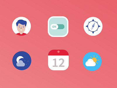 Miscellaneous Icons calendar compass icon icons night user weather