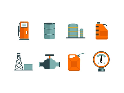 Oil Industry Icons chemistry container fuel industry liquid oil petroleum