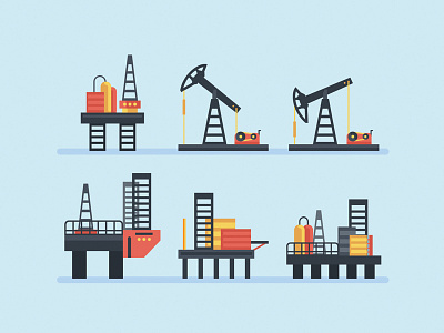 Oil Rig Illustrations