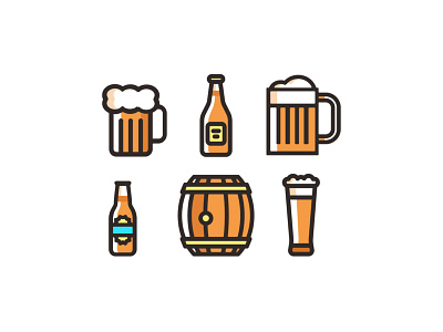 Beer Icons bar beer beverage bottle drink glass icons lager mug pub