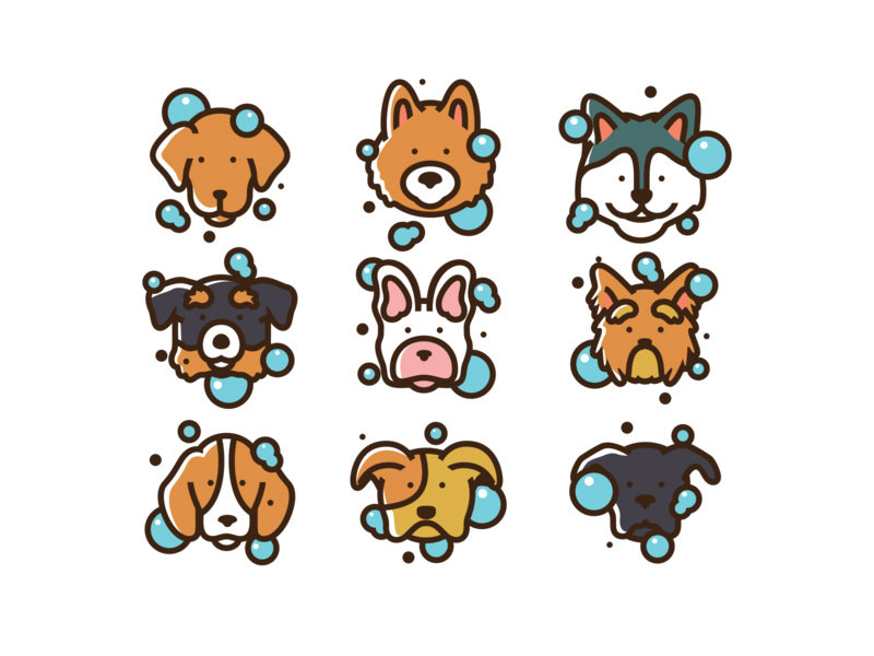 Dog Wash Icons by Vecteezy on Dribbble