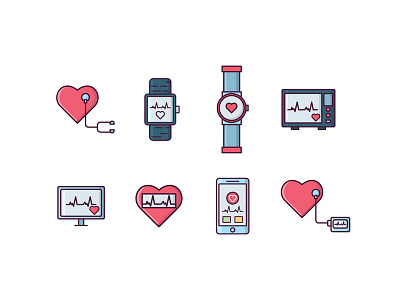 Cardiology Icons cardiac cardiogram cardiology ekg electrocardiogram health heart heartbeat medical medicine monitor pulse