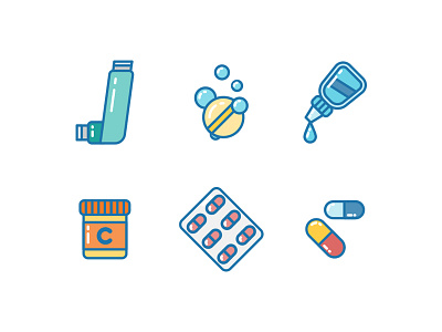 Medicine Icons asthma drug health healthcare inhaler medicine painkiller pharmaceutical s pill vitamin