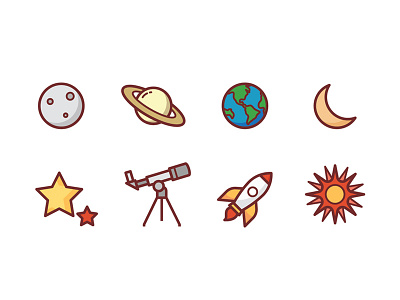 Astronomy Icons astronomy astronout earth icons moon planet planets rocke space star t telescope