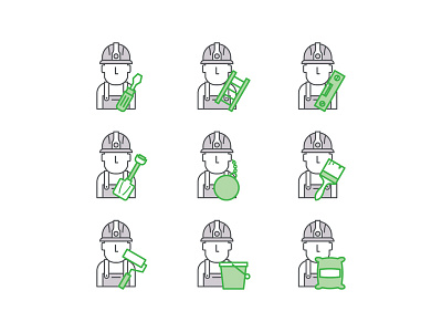 Worker Icons builder construction helmet person work worker