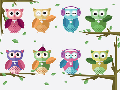 Baby Owls animal baby bird cartoon character owl