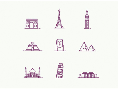 Landmarks tourism tourist landmark pisa taj mahal stonehenge pyramid tower eiffel temple