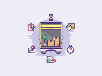 Moving Service home carry move freight package business box shipping delivery service van moving