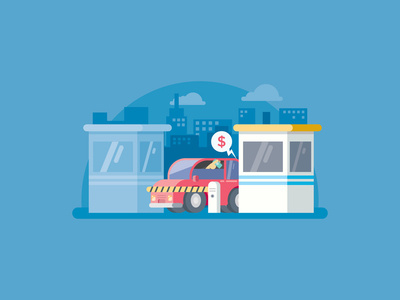 Toll Gate Payment pay fee entrance gate vehicle booth car sign highway traffic road toll