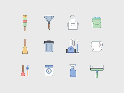 Cleaning Icons bin brush bucket clean cleaner cleaning trash vacuum wipe