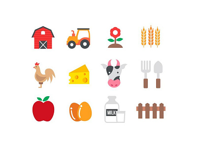 Agriculture Icons agriculture farm field nature organic rural village