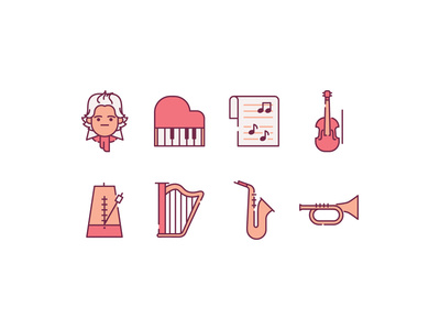 Classical Music Icons music orchestra trumpet piano instrument classical violin jazz concert beethoven saxophone composer
