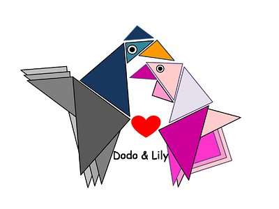 Dodo&Lily art bird icon bird illustration birds birdylove chirpy creative cute emoji happiness illustration love origami original art sticker