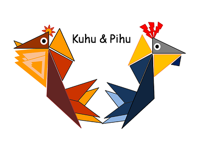 Colorful Chirpies anger art birds cute design emoji fly high illustration love lovely origami original art sticker